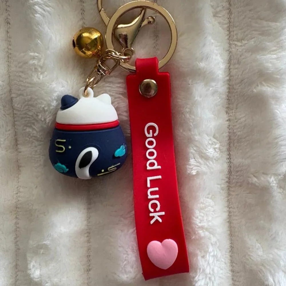 Maneki Neko Cute Lucky Cat Women's Teen's Girl's Bag Pendant Keychain